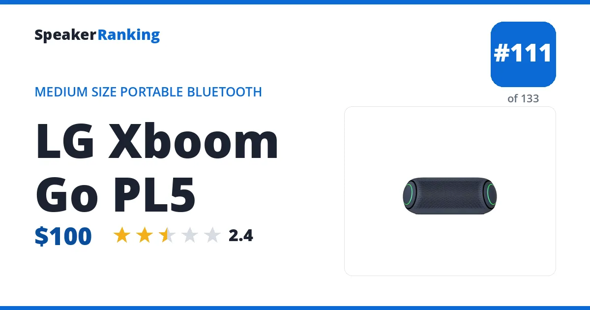 LG Xboom Go PL5 ranking card
