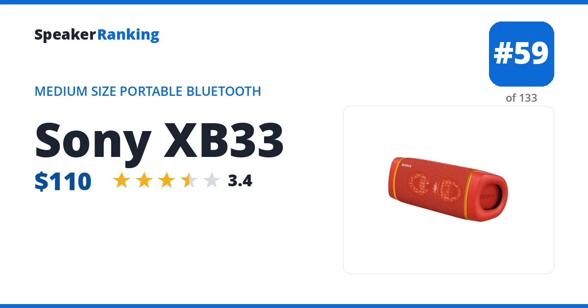 Sony XB33 ranking card