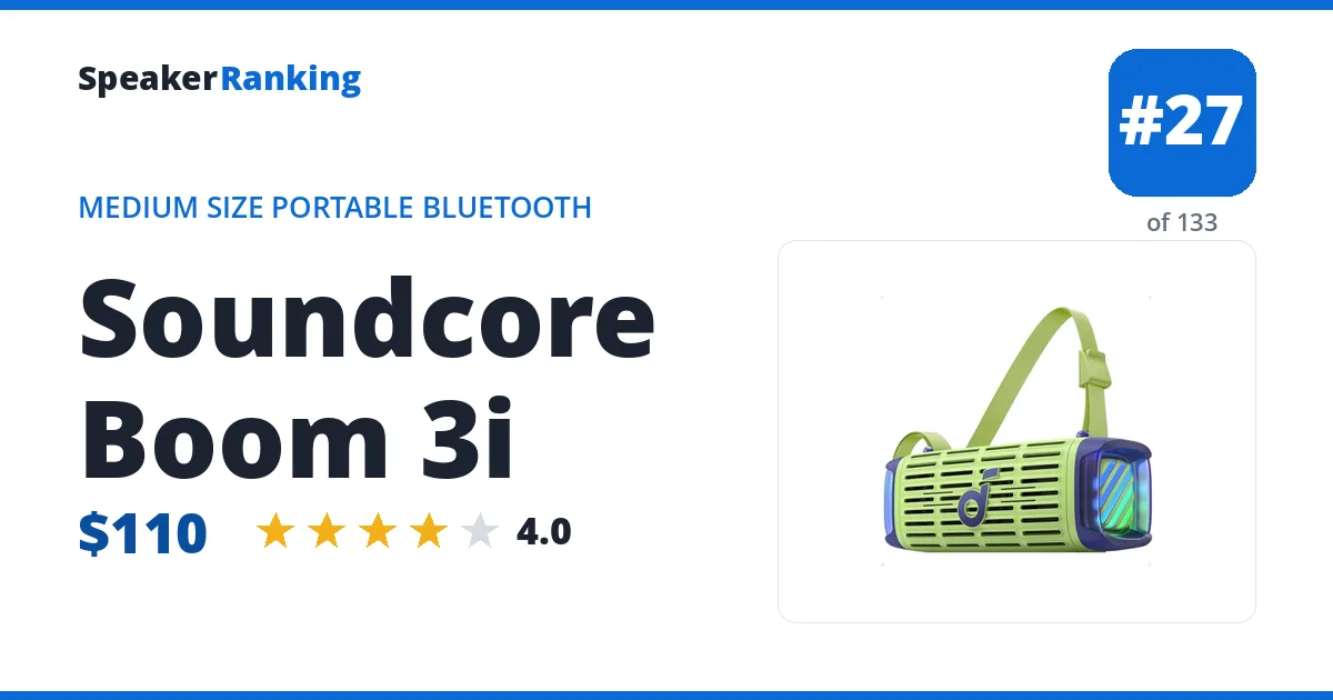 Soundcore Boom 3i ranking card