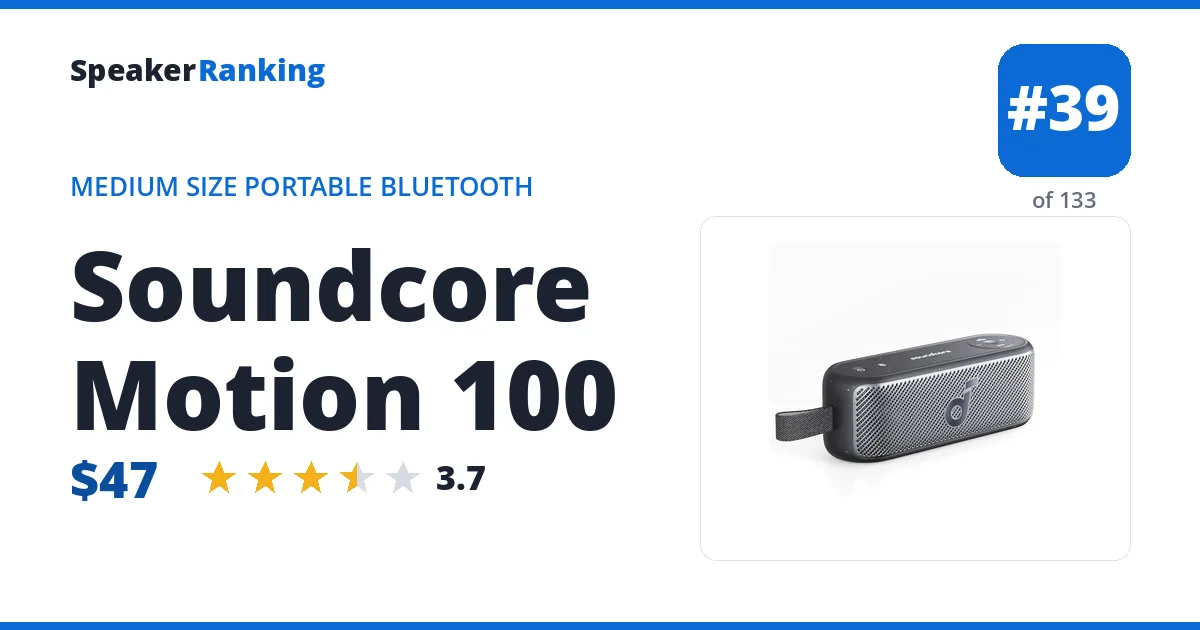 Soundcore Motion 100 ranking card