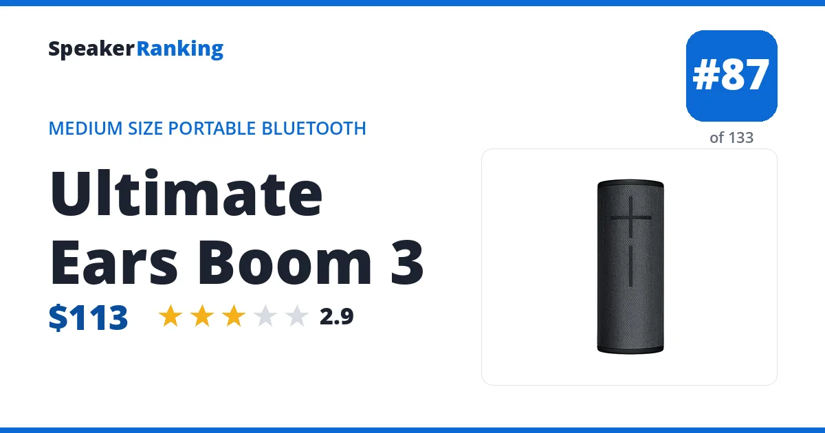 Ultimate Ears Boom 3 ranking card